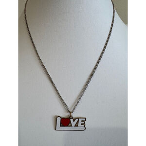 Women's Unbranded vintage Necklace Silver Red Love Heart Pendant
